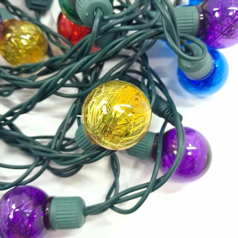 Tinsel Globe LED 25 String Light Set Multicolor Christmas round Brillarlights